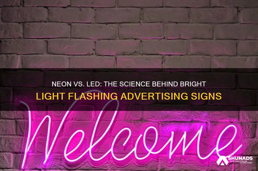 what element is used in bright light flashing advertising signs