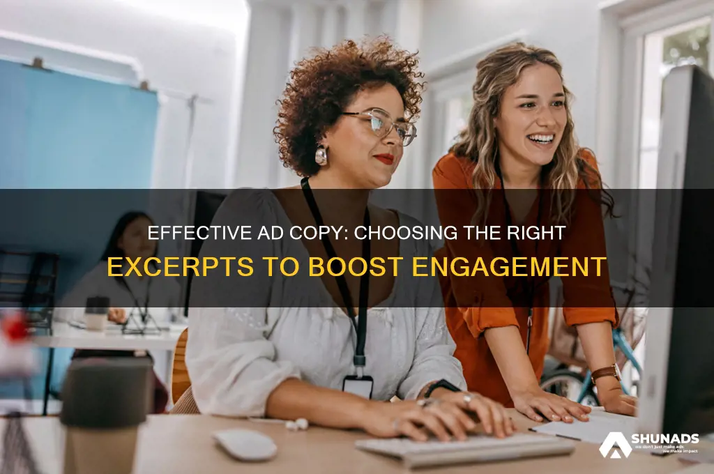 what exerpts should you use for advertising
