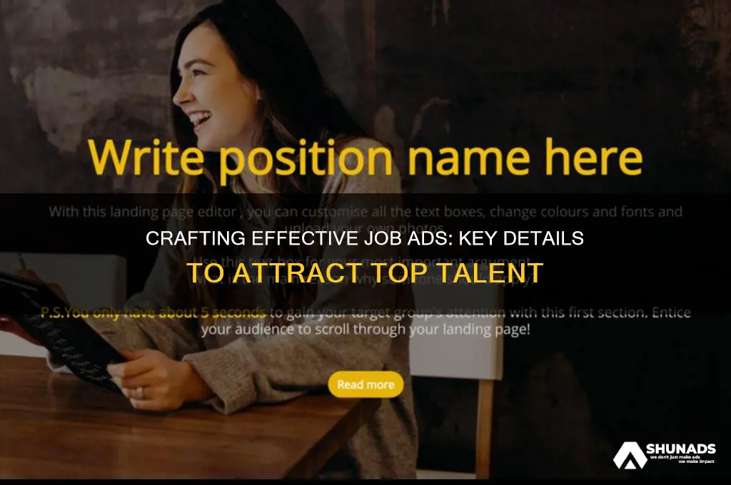 what information should be used to advertise a job