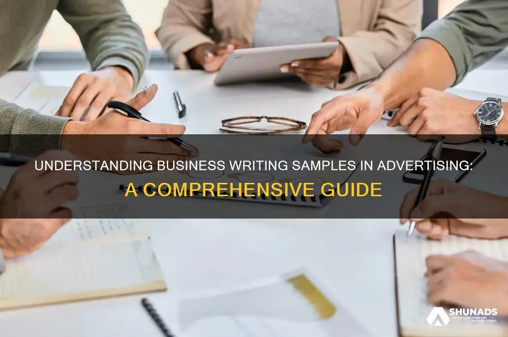 what is a business writing sample advertising