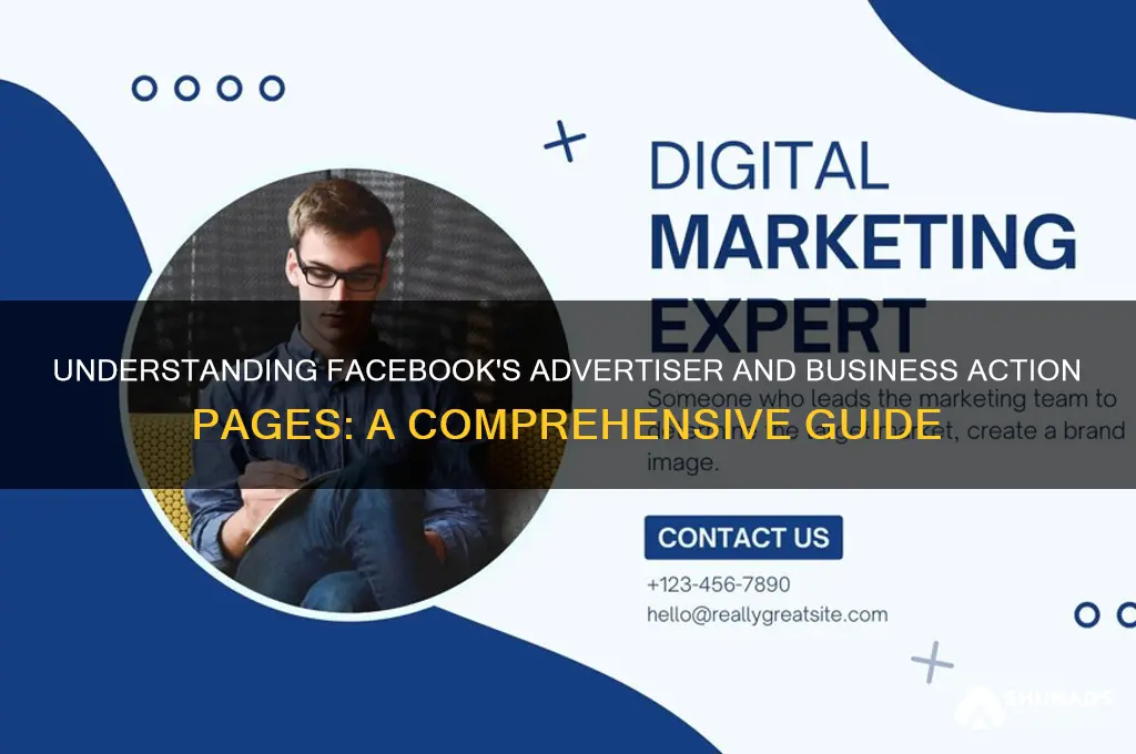 what is an advertiser and business action page on facebook