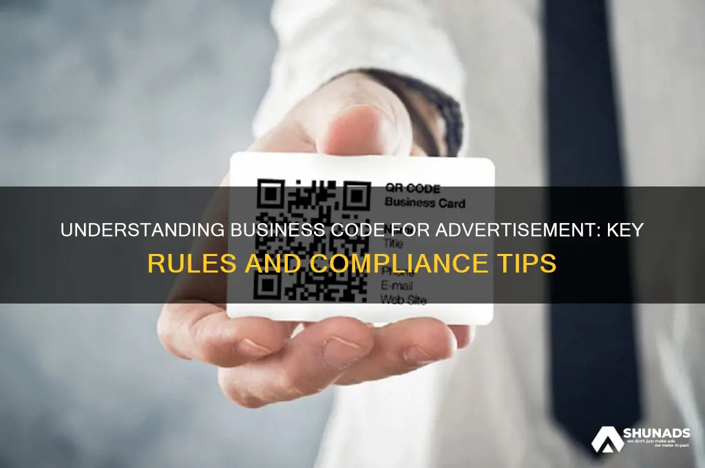what is business code for advertisement