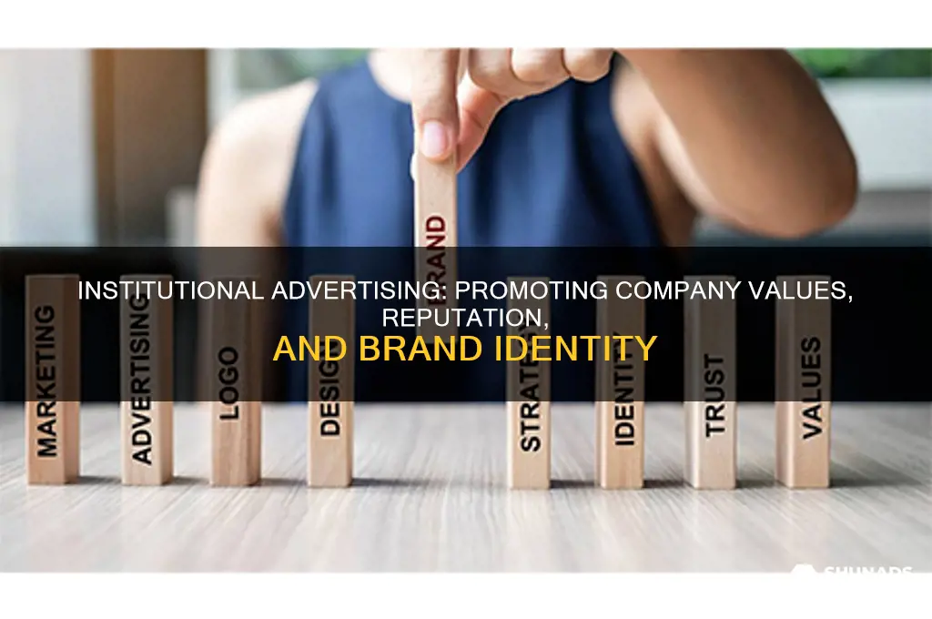 what is institutional advertising focused on promoting a a company