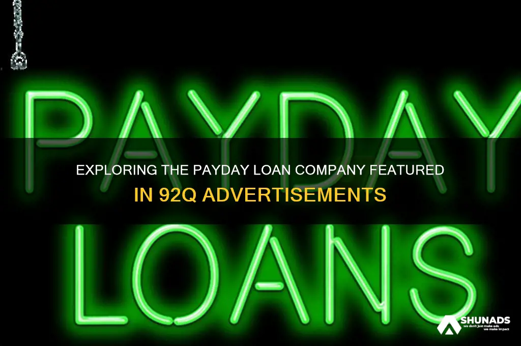 what is the pay day loan company advertised on 92q