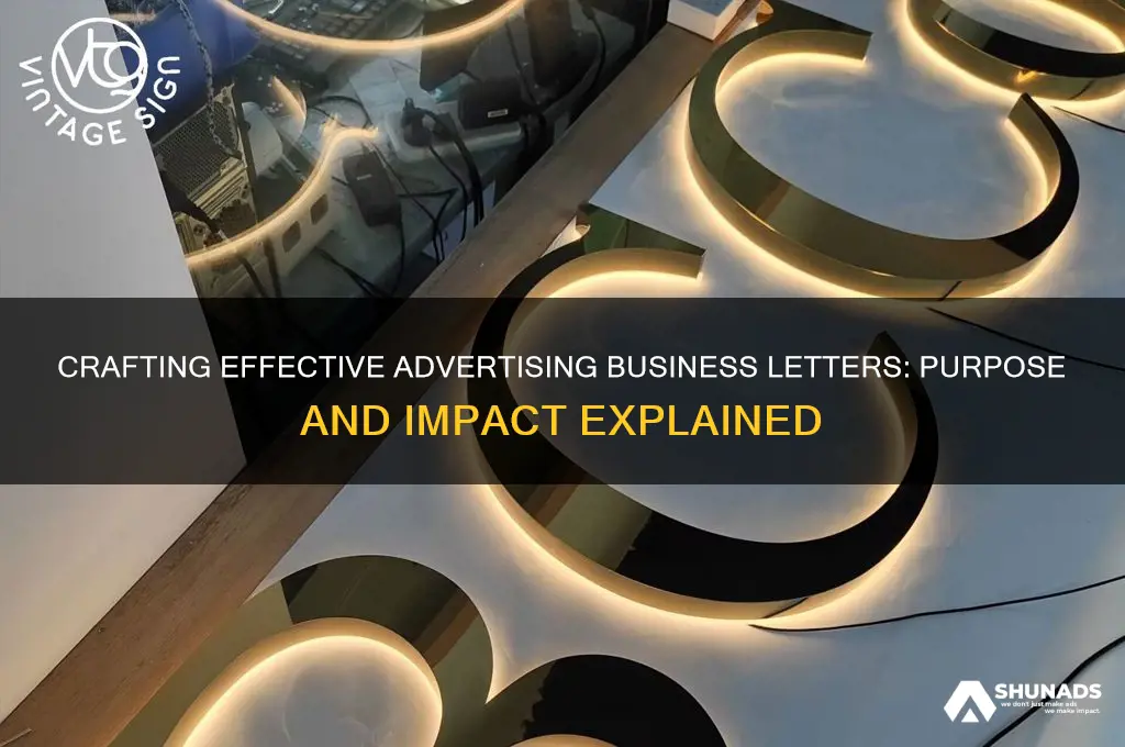 what is the purpose of creating an advertising business letter