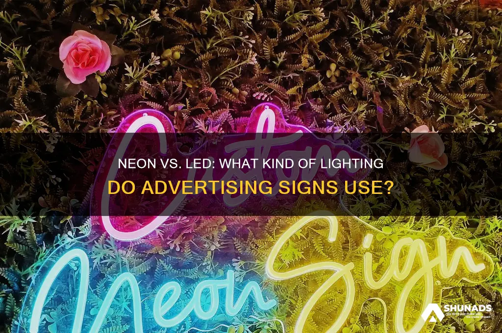 what kind of lightning do many advertising signs use