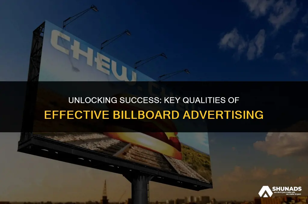 what qualities make billboard advertising successful