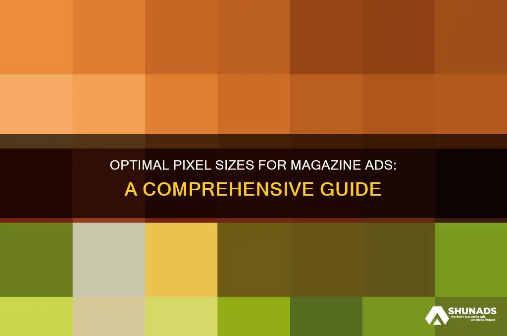 what size pixels should i use for magazine advertising