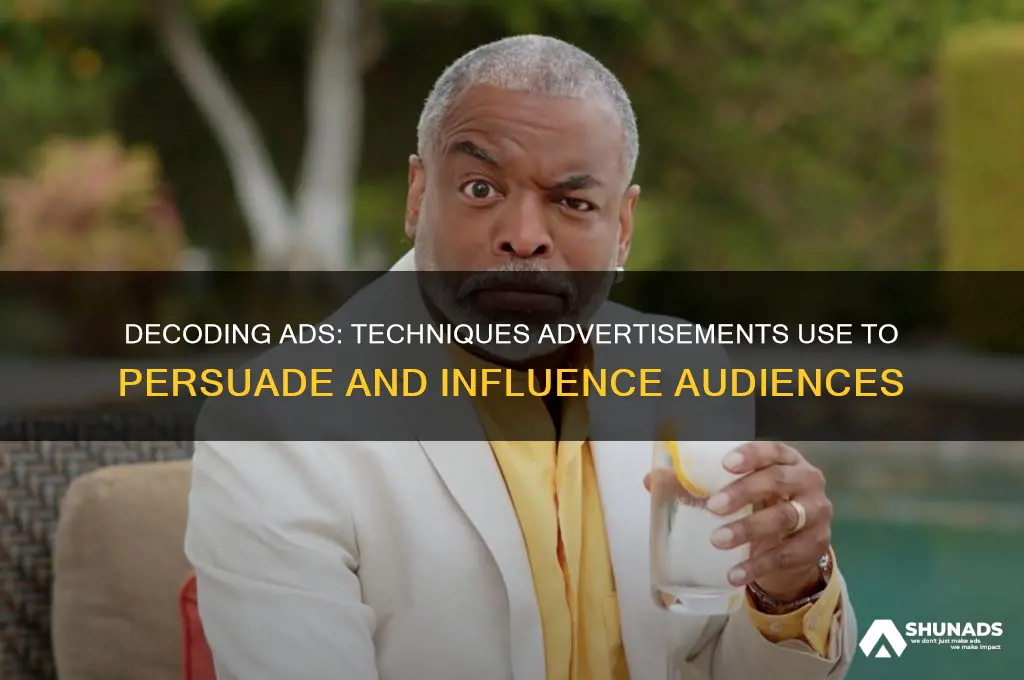 what tecniques does the advertisment use to achieve its purpose