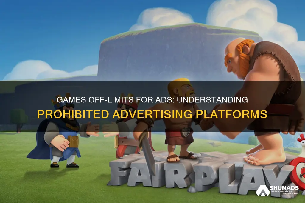 what type of games cannot be used for advertising purposes