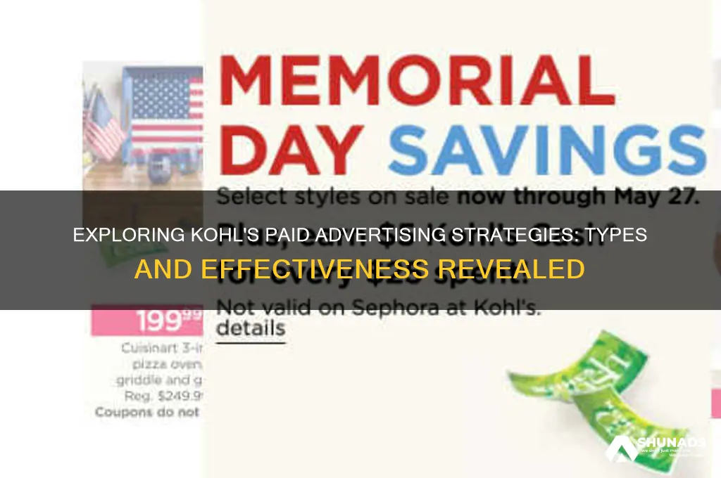 what type of paid advertisements does kohls use