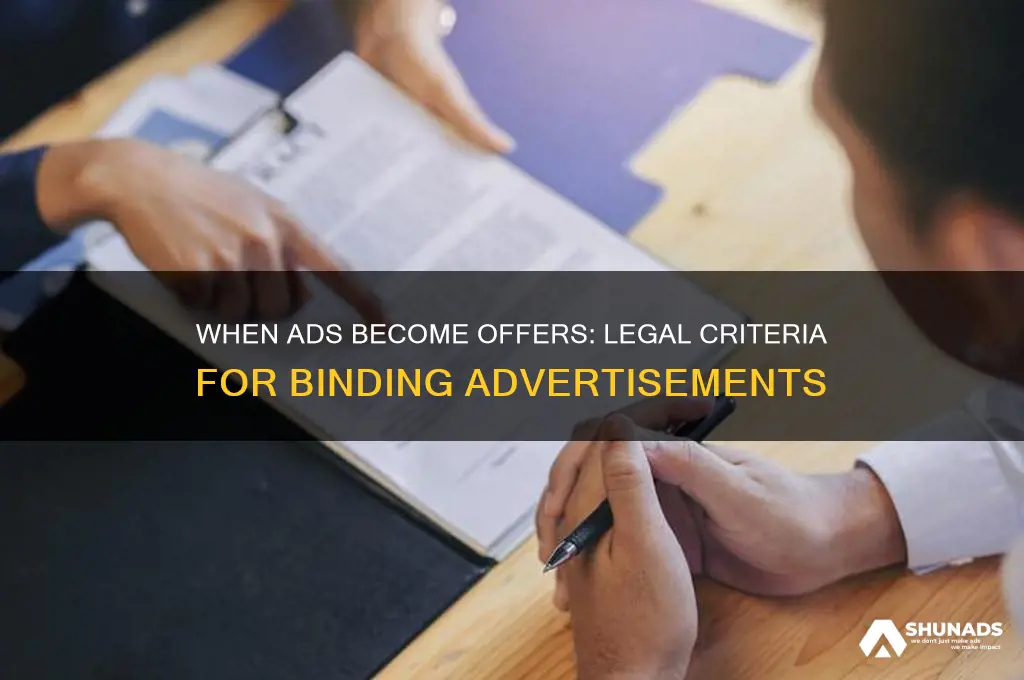 when can an advertisement be considered an offer