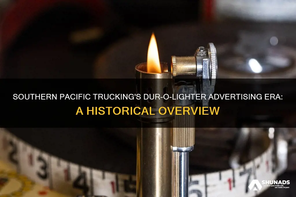 when did southern pacific trucking company use dur-o-liters for advertising