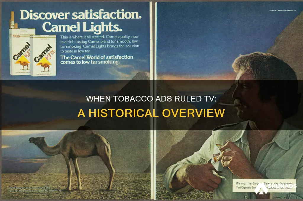 when did tobacco companies advertise of tv
