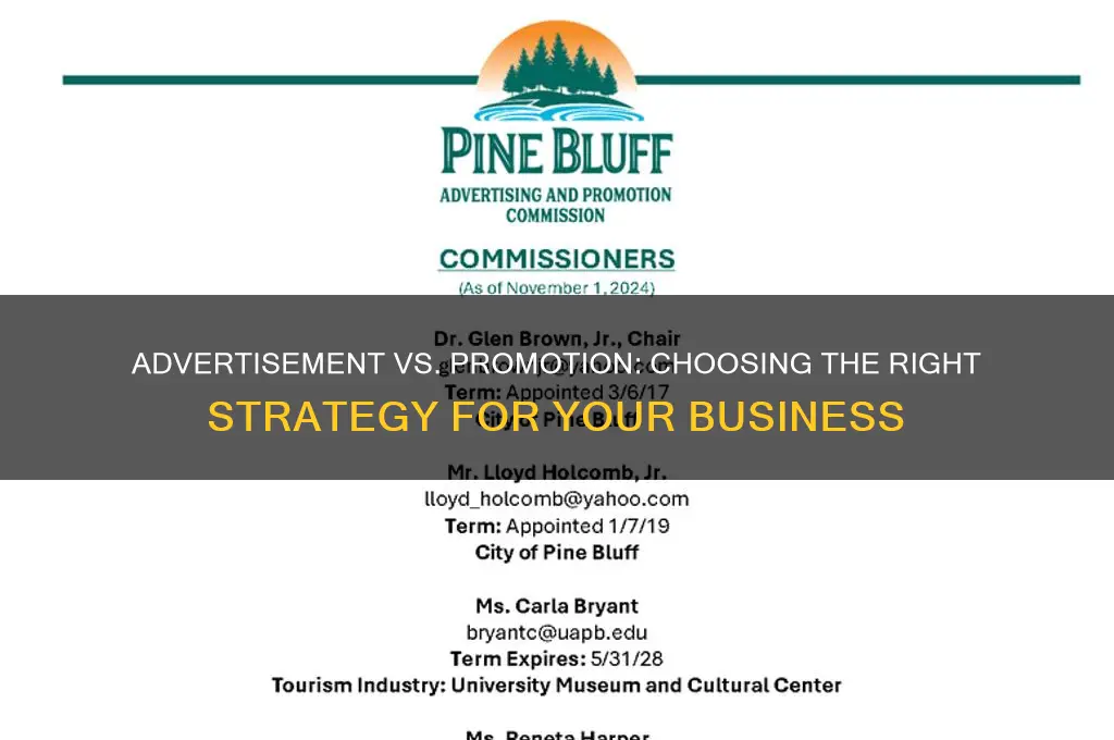 when to use advertisement vs promotiond
