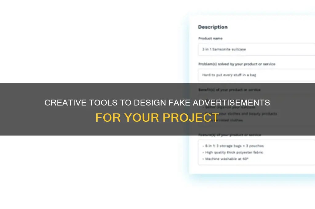 where can i make a fake advertisment for a project