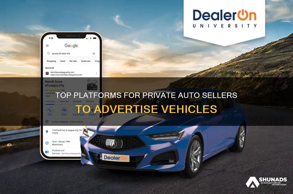 where can private people advertise autos for sale