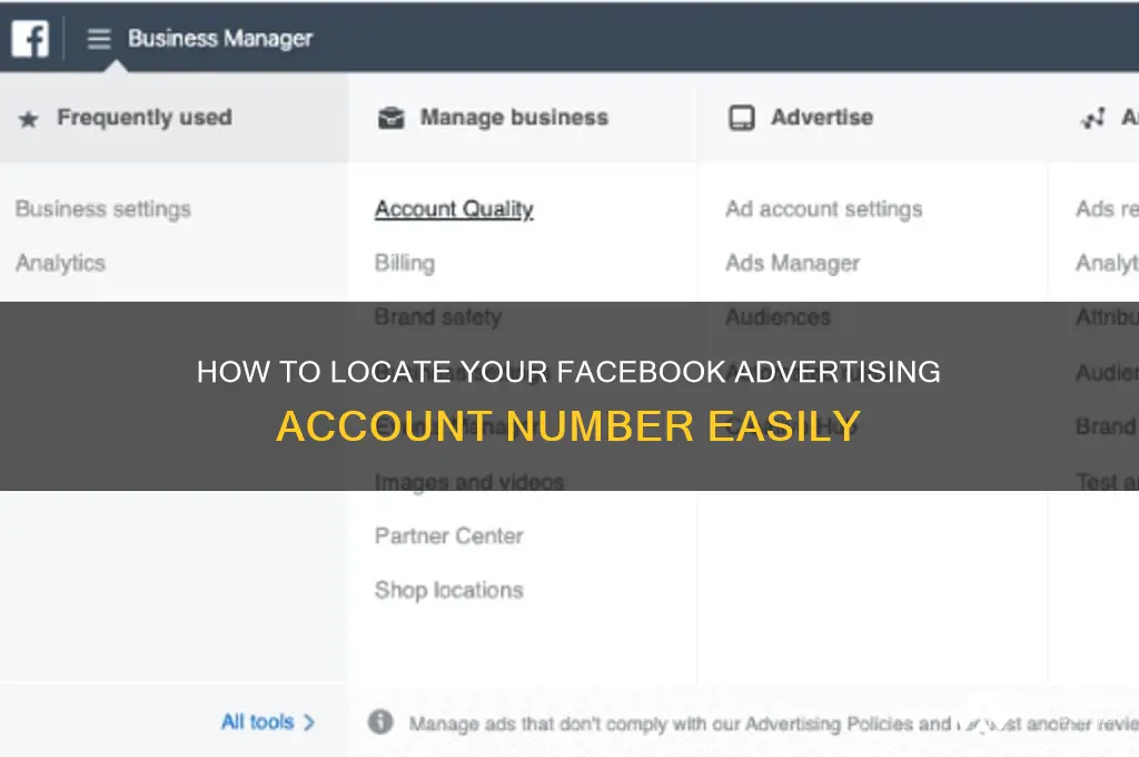 where do i find my facebook advertising account number