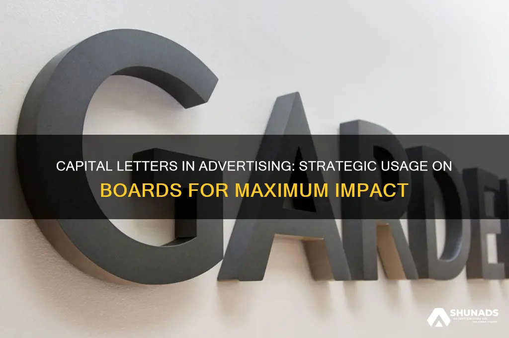 where do we use capital letters at advertising boards