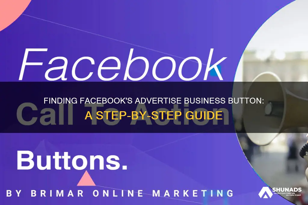 where is the advertise business button on facebook