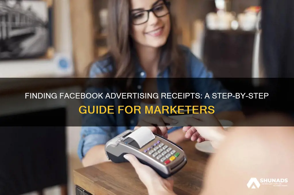where to find advertising reciepts for facebook