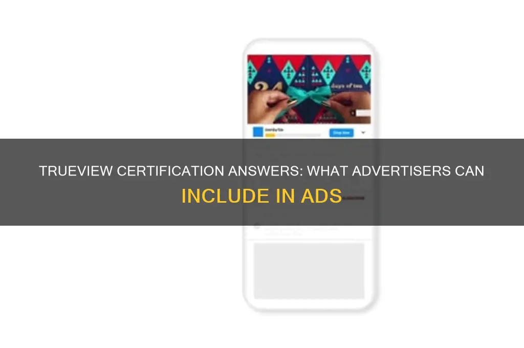 which can an advertiser include in a trueview certificationanswers