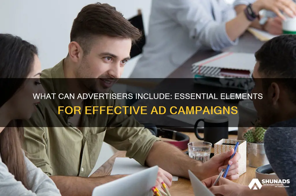 which can an advertiser include