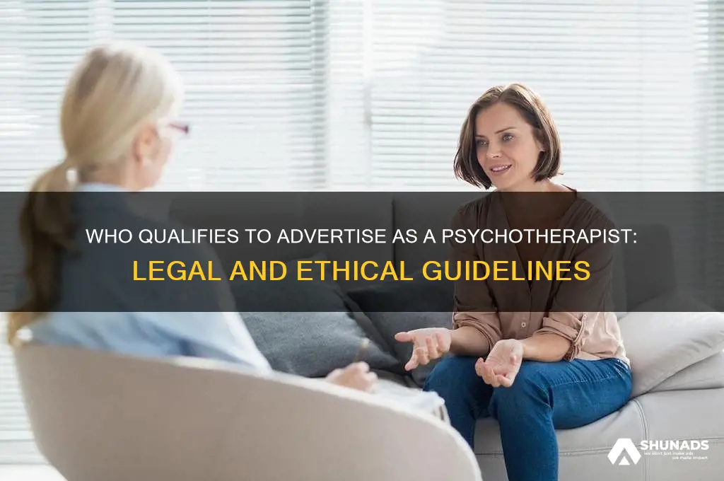 who can advertise as a psychotherapist