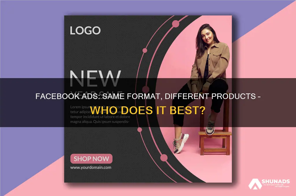 who does facebook ads same format advertising different products