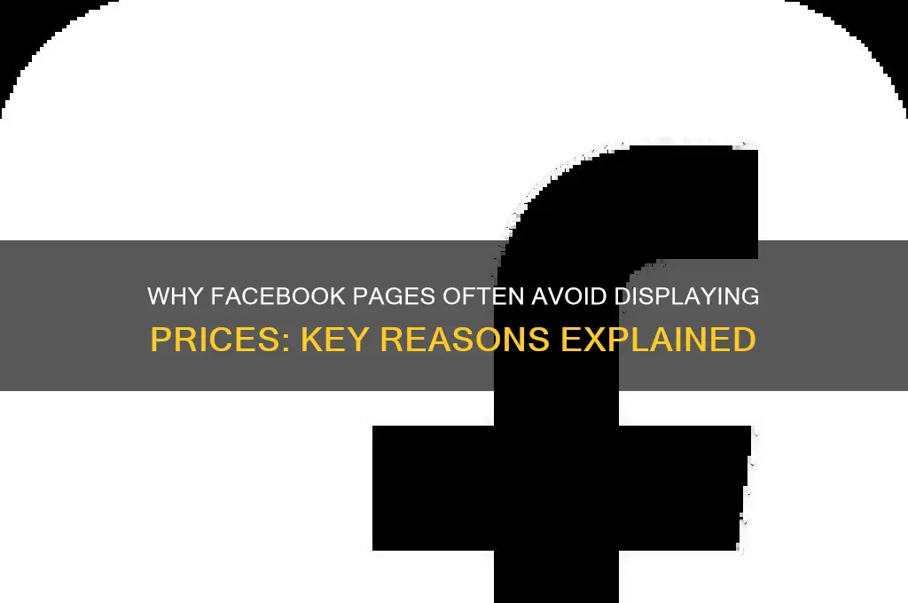 why are prices not advertised in facebook pages