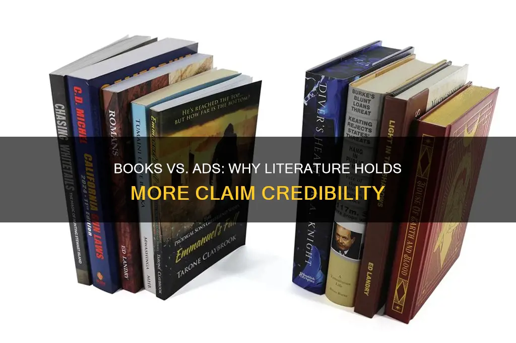 why can books make claims thats advertising cannot
