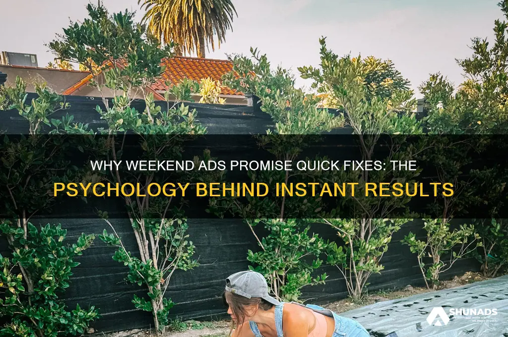 why can get better in a weekend advertisements exist