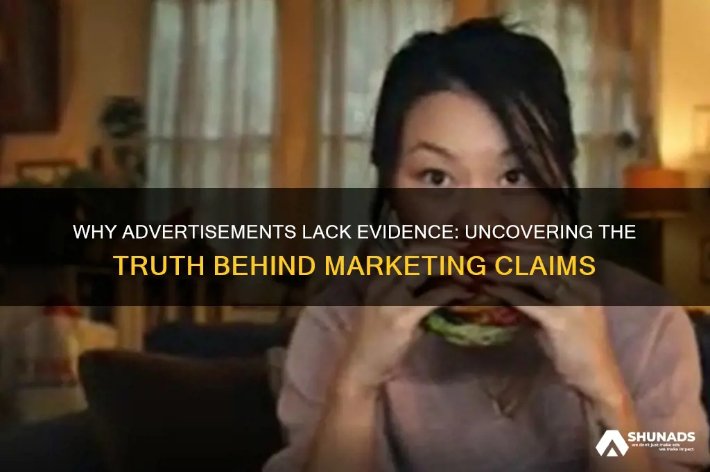 why can no advertisments have evidence