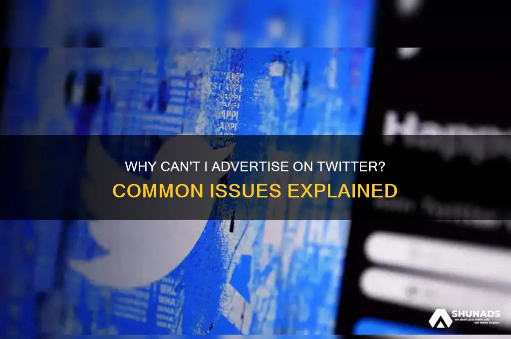why can t i advertise on twitter