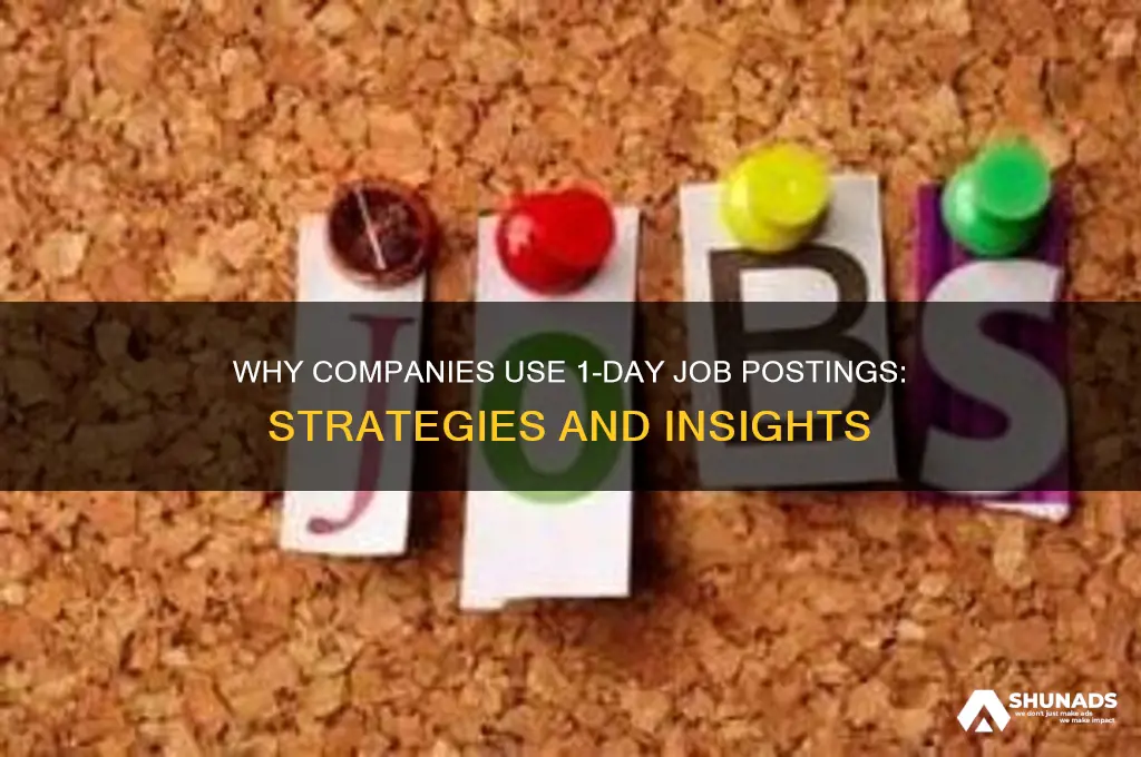 why companies advertise job posting for one day only