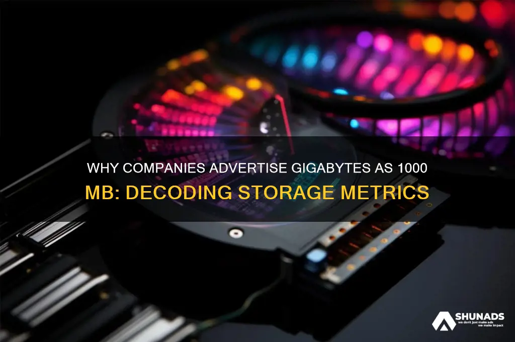 why do companies advertise gigabyte as 1000 mb