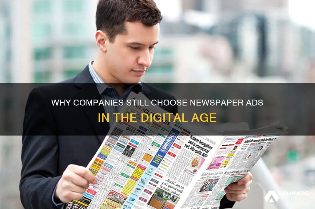 why do companies advertise in newspapers
