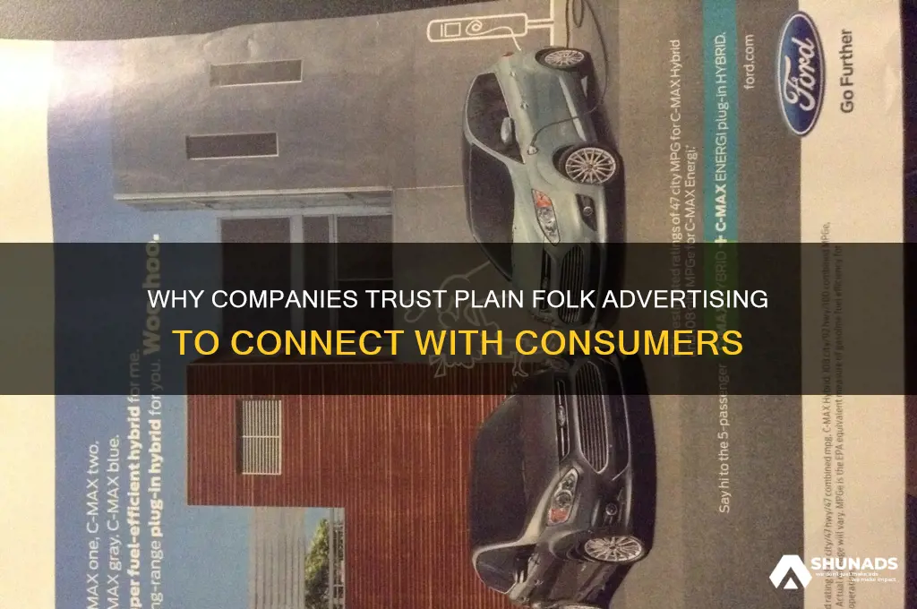 why do companies use plain folk advertising