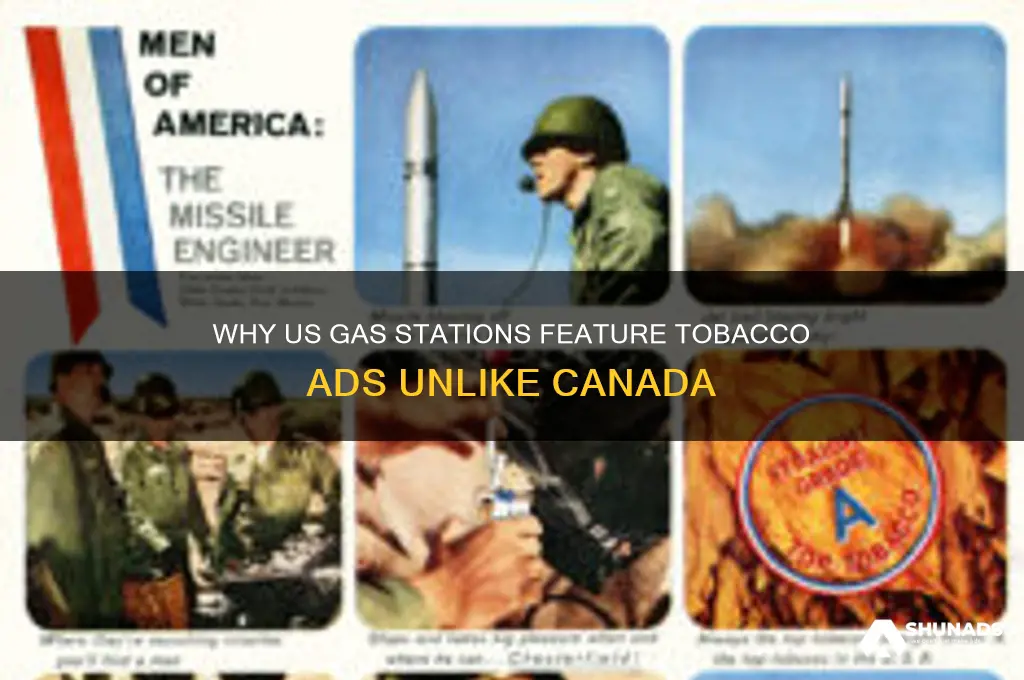 why do us gas stations have tobacco advertising canada