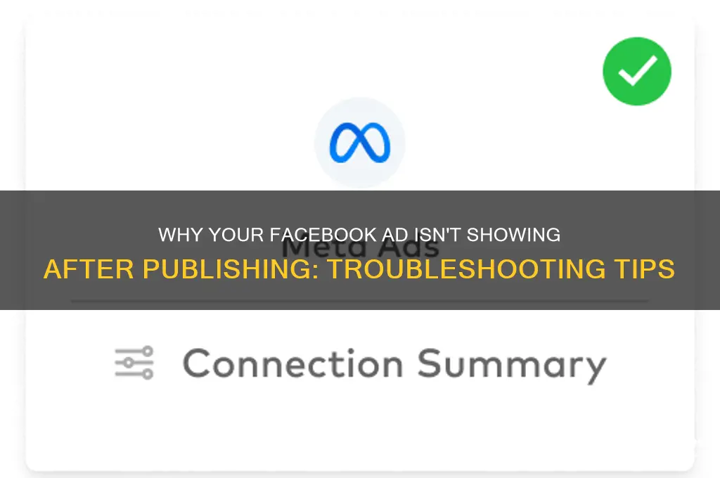 why facebook ad isnt advertising when i publish it