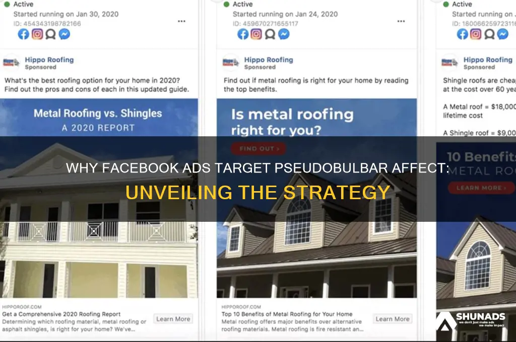 why is facebook advertising pseudobulbar affect
