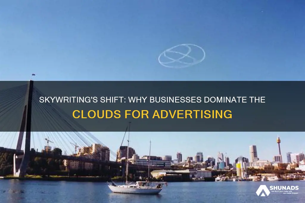 why is most skywriting sold as business advertising