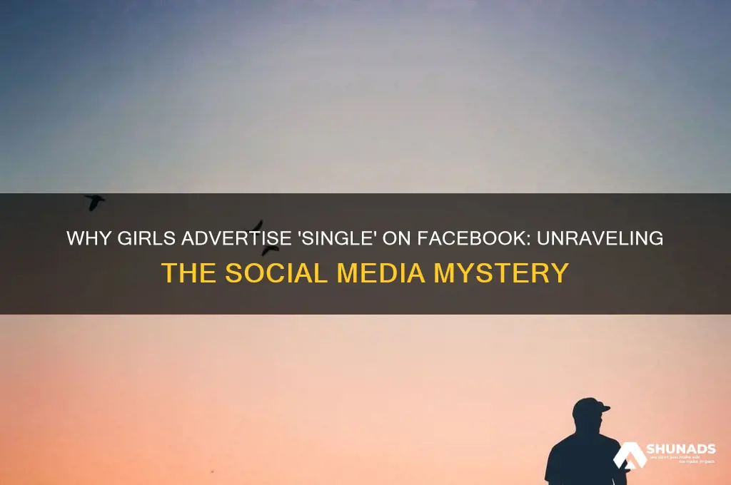 why would a girl advertise single on facebook