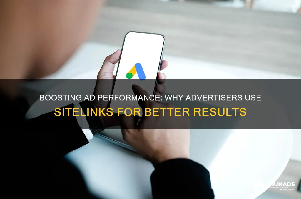 why would an advertiser use sitelinks answer